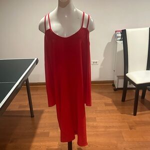 SHEIN Red Long Sleeve Dress